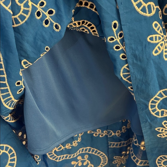 julia jordan Strapless Blue Dress with White Floral Print - Picture 4 of 4